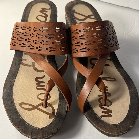 Sam Edelman | Nylee Brown Wedge Sandal size 9M - Picture 7 of 9